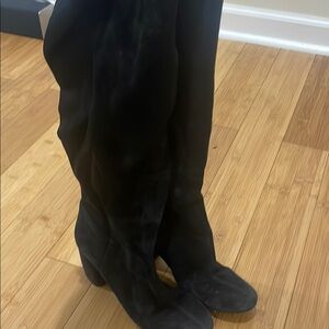 Nine West Black Over the Knee Boots with Chunky Heel